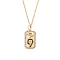 Brass Micro Pave Cubic Zirconia Rectangle with Constellation Pendant Necklaces, with Enamel, Cable Chain Necklace for Women, Scorpio, 15-3/4 inch(40cm)