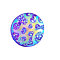 Druzy Resin Cabochons, Flat Round, Dark Violet, 12x3.5mm