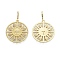 Brass Micro Pave Clear Cubic Zirconia Pendants, Cadmium Free & Lead Free, Flat Round, Real 18K Gold Plated, 25.5x23x2mm, Hole: 3.5x5.5mm
