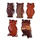 Natural Red Jasper Owl Carved Pendants, Animal Charms, 36.5~44x18.5~26x7~8.5mm, Hole: 3mm