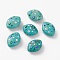 Natural Howlite Beads, Dyed & Heated, with Enamel, Rugby with Evil Eye, 19.5~21x14.5~15.5x7.7~8mm, Hole: 0.8~1.2mm