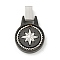 304 Stainless Steel Pendants, Flat Round with Star Charm, Black & Stainless Steel Color, 22x16.5x5mm, Hole: 4x3mm