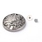 Alloy & Iron Craft Solid Screw Rivet, DIY Leather Craft Nail, Flat Round with Dragon, Antique Silver, 30x8mm, Hole: 2mm, Screw: 5x4mm and 7x4.5mm
