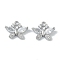 Brass Micro Pave Clear Cubic Zirconia Charms, Cadmium Free & Nickel Free & Lead Free, with Glass, Butterfly, Real Platinum Plated, Clear, 11x13.5x4mm, Hole: 1.2mm