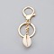Cowrie Shell Keychain, with Alloy Key Clasps, Bisque, Golden, 85mm