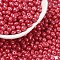 6/0 Glass Seed Beads, Opaque Colours Luster, Teardrop, Crimson, 4~5x4~4.5x3~4mm, Hole: 0.8~0.9mm, about 125pcs/10g