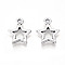 Tibetan Style Alloy Charms, Nickel Free, Star, Antique Silver, 15x12x2mm, Hole: 1.8mm, about 1300pcs/1000g