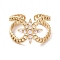 Plastic Imitation Pearl Beaded Star Open Cuff Ring, Stainless Steel Jewelry for Women, Golden, Inner Diameter: 17mm