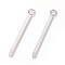 Tarnish Resistant 304 Stainless Steel Pendants, Rectangle/Bar, Stainless Steel Color, 43x1.5x1.5mm, Hole: 2mm