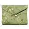 Chinese Style Floral Cloth Jewelry Storage Pouches, with Plastic Button, Rectangle Jewelry Gift Case for Bracelets, Earrings, Rings, Random Pattern, Dark Sea Green, 9.5x12x0.3~0.7cm