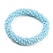 Crochet Glass Beads Braided Stretch Bracelet, Nepel Boho Style Bracelet, Plum, Inner Diameter: 1-3/4 inch(4.5cm)