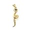 Brass Micro Pave Cubic Zirconia Pendants, Snake, Rack Plating, Long-Lasting Plated, Lead Free & Cadmium Free, Real 18K Gold Plated, 35x9x4.5mm, Hole: 3.5x5mm