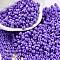 Baking Paint Glass Seed Beads, Round, Medium Purple, 4x3mm, Hole: 1.2mm, about 7650pcs/pound
