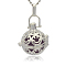 Silver Color Plated Brass Hollow Round Cage Pendants, with No Hole Spray Painted Brass Round Ball Beads, DarkSlate Blue, 35x25x21mm, Hole: 3x8mm