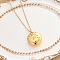 304 Stainless Steel Clear Cubic Zirconia Constellation Pendant Necklaces, Golden, Capricorn, 15.75 inch(40cm)
