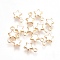 Brass Charms, Nickel Free, Star, Real 18K Gold Plated, 9.5x6.5x2mm, Hole: 1.6mm