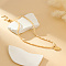 White and Yellow Bead Necklaces, Stainless Steel Necklace for Women