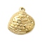 304 Stainless Steel Pendants, Shell Shape Charm, Golden, 21.5x20.5x5.5mm, Hole: 2mm