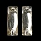Glass Connector Charms, Faceted, Rectangle Links, Clear, 27x9x5mm, Hole: 1.2mm