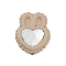 Spray Painted Alloy Beads with Rhinestone, Lead Free & Cadmium Free, Heart, BurlyWood, 20x15.5x7.5mm, Hole: 1.6mm