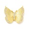 Rack Plating Brass Micro Pave Clear Cubic Zirconia Pendants, Long-Lasting Plated, Lead Free & Cadmium Free, Butterfly, Real 18K Gold Plated, 23x25x3mm, Hole: 1mm