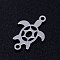 Tarnish Resistant 201 Stainless Steel Links connectors, Turtle, Stainless Steel Color, 18x12x1mm, Hole: 1.2mm