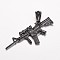 304 Stainless Steel Big Pendants, Long-Gun, Gunmetal, 30x76x5.5mm, Hole: 12x8mm