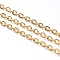 Iron Cable Chains, Unwelded, with Spool, Flat Oval, Popular for Jewelry Making, Important Decoration, Lead Free, Golden, 3x2x0.6mm, about 32.8 Feet(10m)/roll