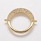 Brass Cubic Zirconia Links, Ring, Clear, Golden, 26x22x2mm, Hole: 1mm