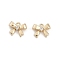 Brass Micro Pave Clear Cubic Zirconia Pendants, Cadmium Free & Nickel Free & Lead Free, Bowknot Charms, Real 18K Gold Plated, 5.5x7x2.5mm, Hole: 0.8mm