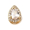 Brass Micro Pave Clear Cubic Zirconia Pendants, Cadmium Free & Nickel Free & Lead Free, Oval Charms, Real 18K Gold Plated, 11x8x7mm, Hole: 3x2mm