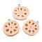 Resin Pendants, Lotus Root Charms, with Platinum Iron Loops, Bisque, 30x28x5mm, Hole: 2mm