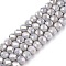 Electroplate Glass Beads Strands, Opaque Solid Color, AB Color Plated, Faceted, Rondelle, Light Grey, 6x5mm, Hole: 1mm, about 80~85pcs/strand, 38~40cm