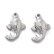 Anti-Tarnish 304 Stainless Steel Pendants, Fish Charm, Stainless Steel Color, 15.5x12x3.5mm, Hole: 1.2mm