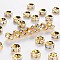 Brass Grade A Rhinestone Spacer Beads, Golden Plated, Rondelle, Nickel Free, Crystal AB, 4x2mm, Hole: 0.8mm