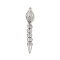Brass Micro Pave Clear Cubic Zirconia Snap Clasps, Cadmium Free & Nickel Free & Lead Free, Platinum, 62mm