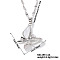 Fashionable Brass Rhinestone Butterfly Pendant Dapped Chain Necklaces for Women, Elegant and Stylish Statement Piece, Platinum, 15.75 inch(40cm)