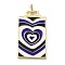 Brass Micro Pave Cubic Zirconia Pendant with Enamel, Cadmium Free & Nickel Free & Lead Free, Rectangle, Dark Slate Blue, 45.5x25.5x2.5mm, Hole: 4.5mm