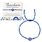 Adjustable Handmade Evil Eye Lampwork Bead Braided Bracelets, Marine Blue