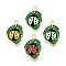 Alloy Enamel Pendants, Cadmium Free & Nickel Free & Lead Free, Light Gold, Ladybug & Leaf Chaarm, Rack Plating, Mixed Color, 23x14.5x3.5mm, Hole: 1.6mm