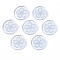 Transparent Resin Pendants, with Glitter Powder, Flat Round with Sakura Flower, Lilac, 24~24.5x3~4mm, Hole: 1.2mm