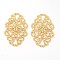 Brass Filigree Joiners Links, Rack Plating, Flower, Golden, 32x20x1mm, Hole: 1~3mm