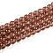 Baking Paint Transparent Glass Beads Strands, Round, Sienna, 6~6.5mm, Hole: 1.2mm, about 138~142pcs/strand, 29.53~30.31 inch(75~77cm)