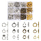 Tibetan Style Alloy Toggle Clasps, Mixed Shapes, Mixed Color, 120sets/box