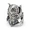 Alloy Finger Rings, Wide Band Rings, Skull, Size 11, Antique Silver, 21mm