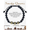 Natural Smoky Quartz Beaded Bracelet with 8mm Matte Stone