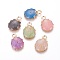 Alloy Enamel Pendants, Shell, Light Gold, Mixed Color, 19x13x4mm, Hole: 1.4mm