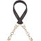 Imitation Leather Bag Handles, with Alloy Swivel Clasps, for Bag Straps Replacement Accessories, Coconut Brown, 62.5x1.9x0.45cm