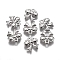 CCB Plastic Pendants, Bowknot, Platinum, 15.5x14.5x3.5mm, Hole: 1.8mm