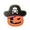 Single Face Printed Wood Big Pendants, Halloween Charms, Pumpkin, 143x148x4mm, Hole: 4mm
